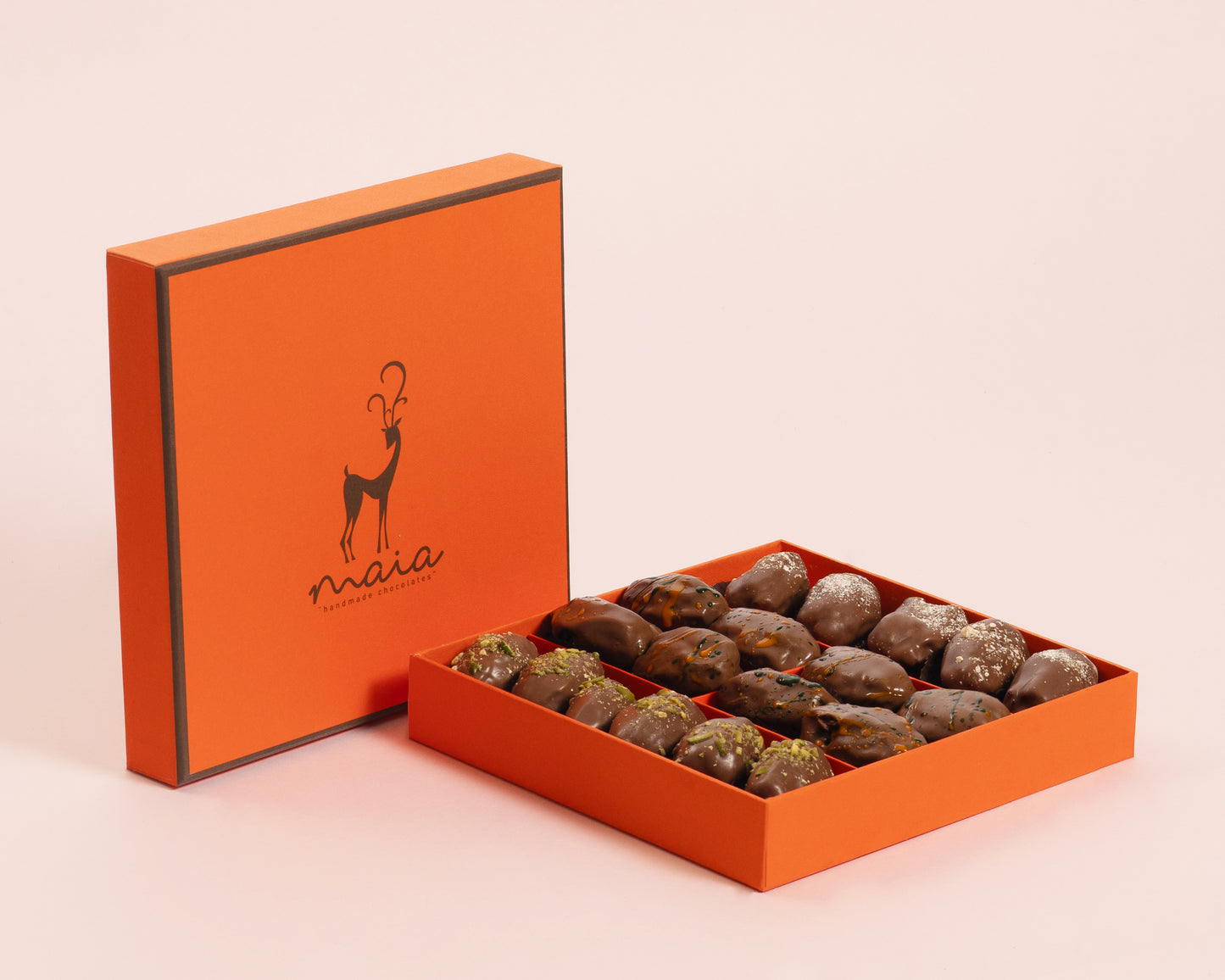 Medium Orange Box Assorted Chocolate Dates