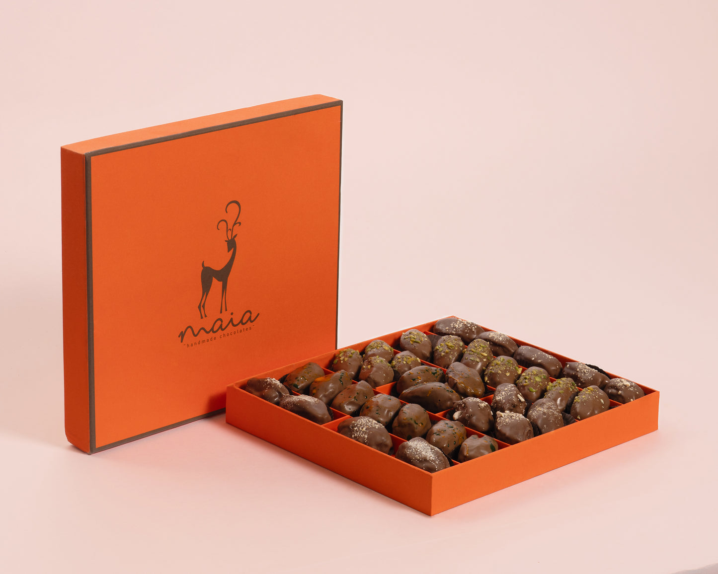 Large Orange Box Assorted Chocolate Dates