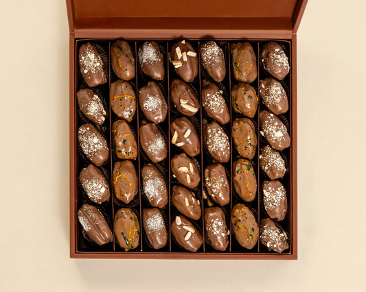 Premium Leather Assorted Chocolate Dates Box