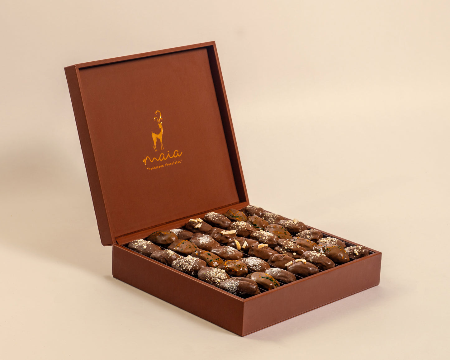 Premium Leather Assorted Chocolate Dates Box
