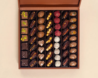 Premium Leather Assorted Chocolates&Dates with Nuts Box