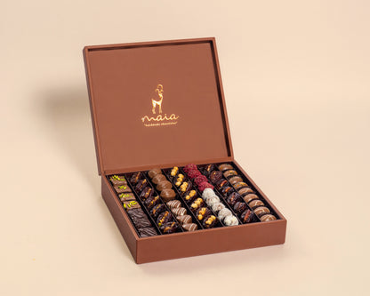Premium Leather Assorted Chocolates&Dates with Nuts Box