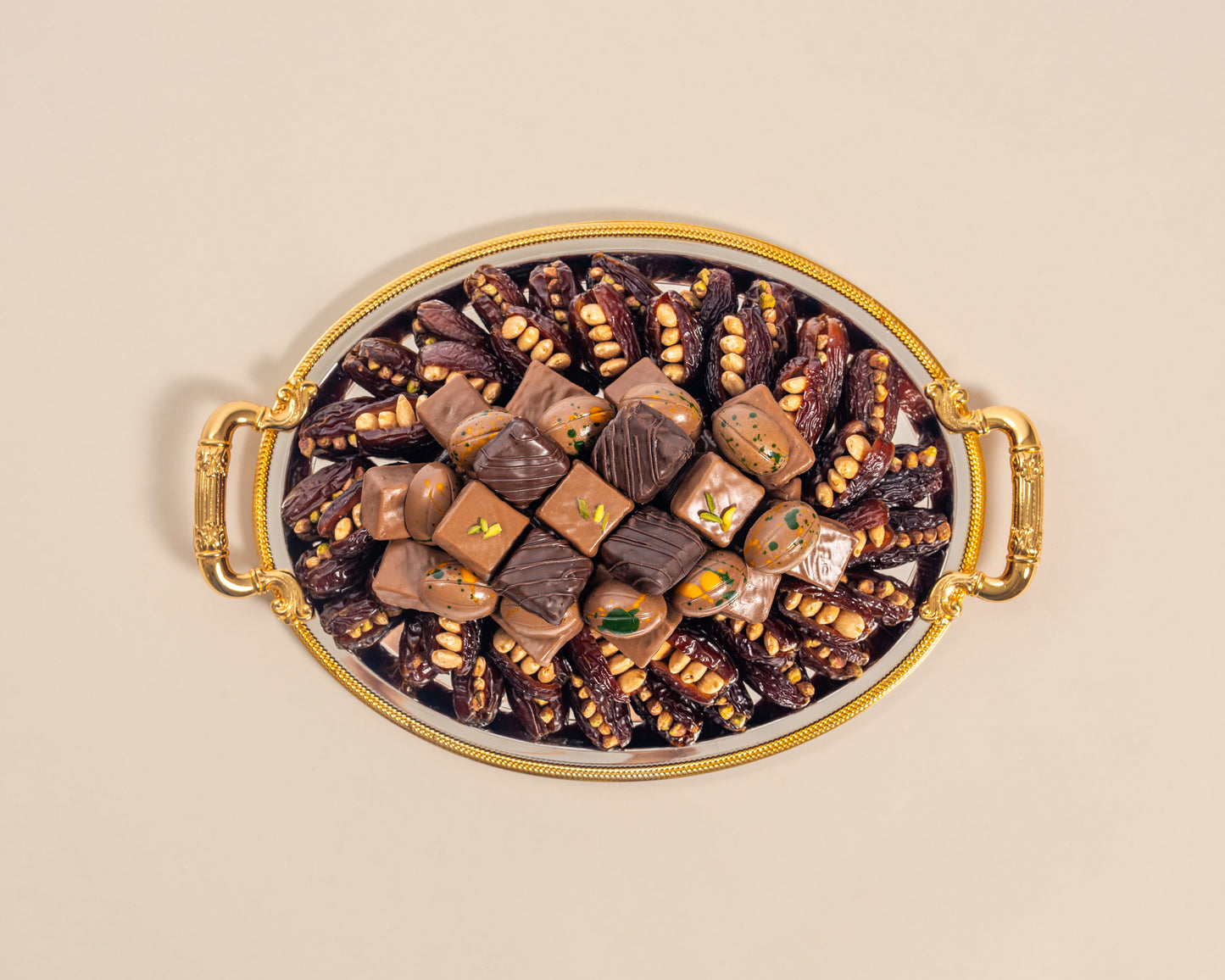 Premium Small Assorted Chocolates&Dates with Nuts Tray