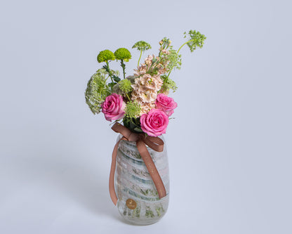 Deco Green with Glass Vase