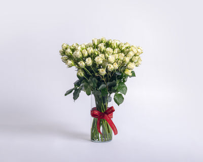 Spray Roses Glass Vase