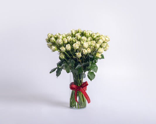 Spray Roses Glass Vase