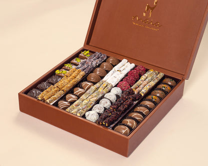 Premium Leather Assorted Chocolates&Turkish Delight Box