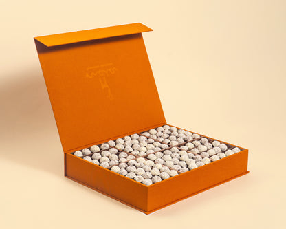 Premium Orange Leather Coconut Truffles Box